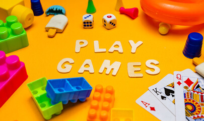 letters spelling out the words play games