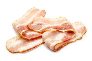 smoked bacon isolated on white background