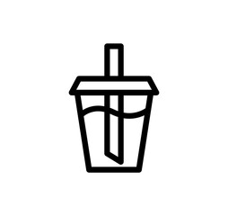 Drink icon. Lemonade, juice tea drink takeaway cup icon. 