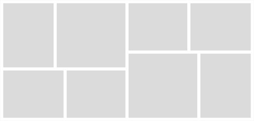 Pictures or photos frame collage. comics page grid layout abstract photo frames and digital photo wall template
