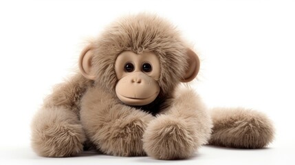 monkey Soft toy on a white background, cut