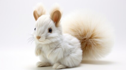 squirrel tailed Soft toy on a white background, cut