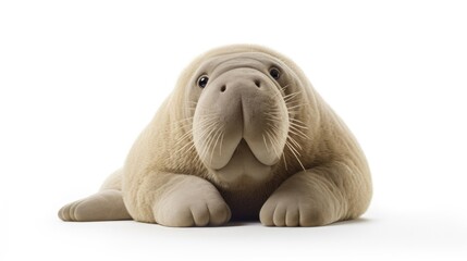 walrus Soft toy on a white background, cut