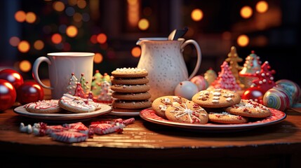 Obraz na płótnie Canvas Yuletide Delights: Colorful Christmas Bakery Treats and Festive Sweets in 8K created with generative ai technology
