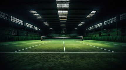Fototapeta premium Tennis court, racket, ball