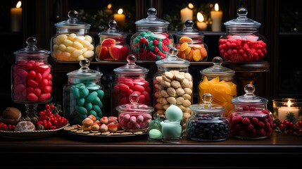Fototapeta na wymiar Yuletide Delights: Colorful Christmas Bakery Treats and Festive Sweets in 8K created with generative ai technology