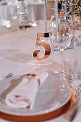 table setting in restaurant