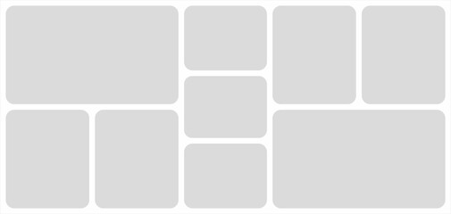 Pictures or photos frame collage. comics page grid layout abstract photo frames and digital photo wall template
