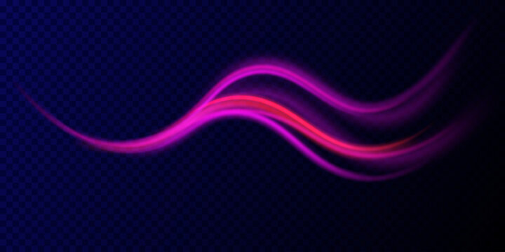 Shiny wavy path. Rotating dynamic neon circle. Colored shiny sparks of spiral wave. Curved bright speed line swirls. Magic golden swirl with highlights. Glowing swirl bokeh effect. vector png