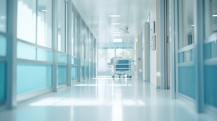 Obraz premium Blurred background hospital hallway