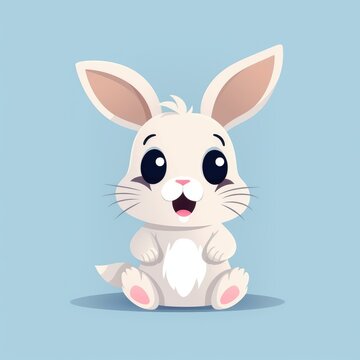 Rabbit cartoon illustration, AI generated Image