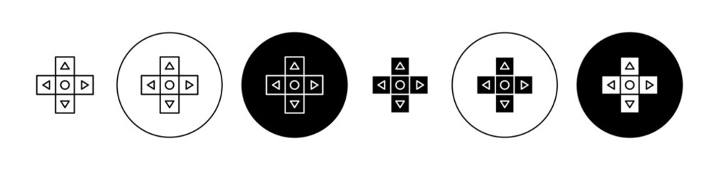 Game controller arrows vector icon set in black color. Suitable for apps and website UI designs