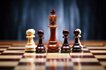 a chess board with swapped king and pawns implying mental power shift