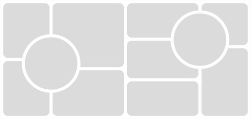 Pictures or photos frame collage. comics page grid layout abstract photo frames and digital photo wall template