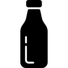 black icon - Bottle icon, representing beverages, drinks, or packaging, often used for themes related to hydration, eco-friendly packaging, or food and drink