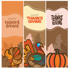 Thanksgiving greeting season card.Turkey animal vector illustration.