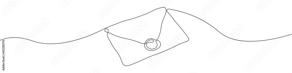 Poster envelope one line drawing vector. postcard continuous line drawing vector. a set of envelopes with a