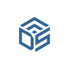 DS logo abstract hexagon vector illustration