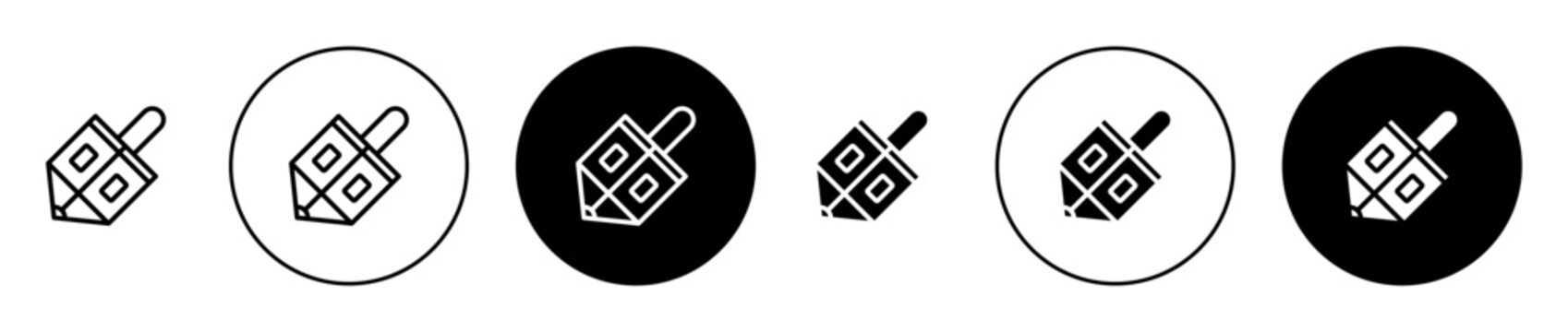 Hanukkah dreidel outline icon set. vector symbol illustration.