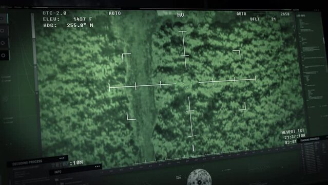 Weapon system interface analyzes the area of terrorism operation. Military weapon system locates terrorist vehicle used in war operation. Missile weapon destroys the car used for terrorist operations
