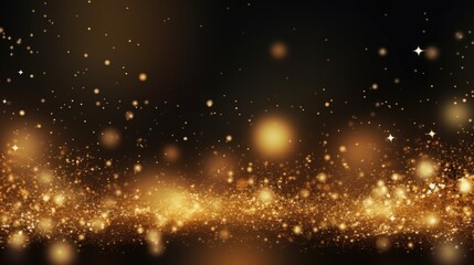 Fototapeta na wymiar Gold glowing stars and particle background.