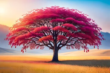 Single beautiful tree wallpaper design- Generated by AI