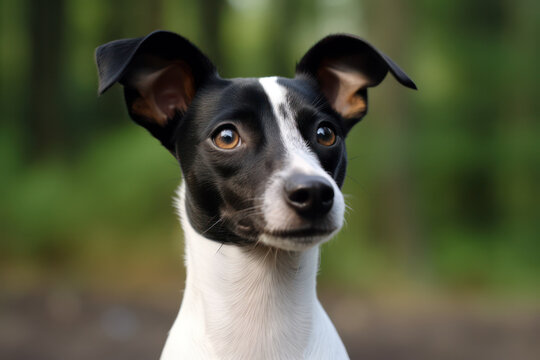 Graceful Contrast: Black and White Short-Haired Skinny Dog Radiates Elegance and Charm"
