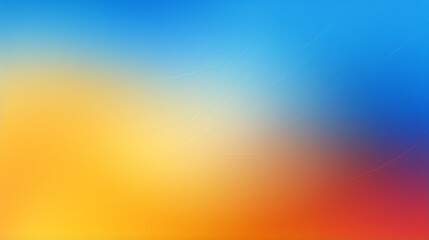 Abstract color gradient background grainy orange, blue, yellow noise texture background.