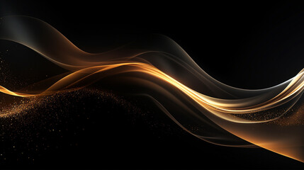 Abstract black and gold luxury background - obrazy, fototapety, plakaty