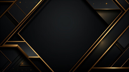 Simple black and gold geometric luxury background