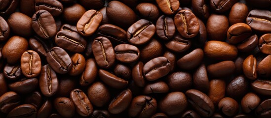 Obraz premium Roasted coffee beans backdrop