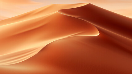 Desert with orange sand dunes. Beautiful natural landscape.