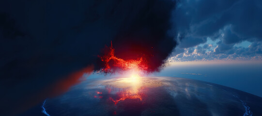 bursts of hot clouds, fire, smoke, light 3 - obrazy, fototapety, plakaty