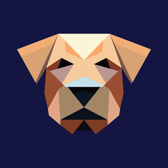 Polygonal dog head logo 