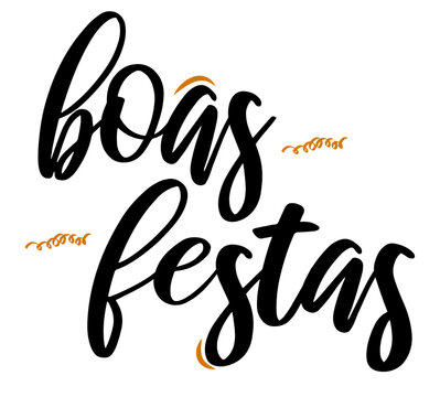 Lettering Feliz Ano Novo Boas Festas