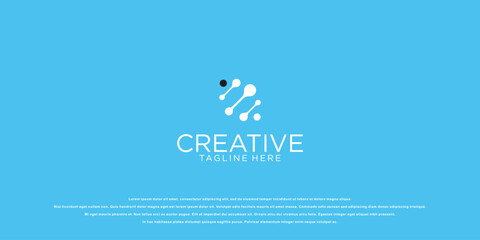 Simple DNA logo design with modern concept| abstract DNA logo| premium vector