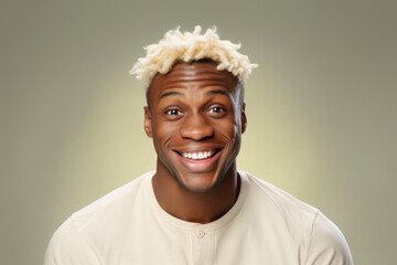 A picture of a man with blonde hair smiling at the camera. This image can be used for various purposes. - obrazy, fototapety, plakaty