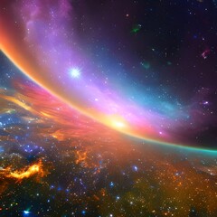 Background with vibrant nebulas and stars