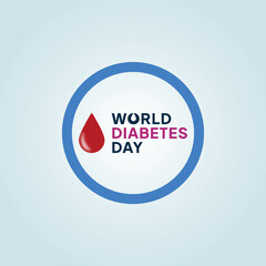 World diabetes day vector concept background illustration with blue circle