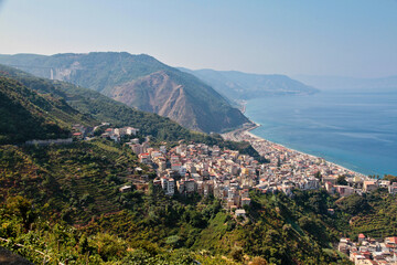 Fototapeta na wymiar Landscape view of Bagnara Calabra in Calabria region, Italy