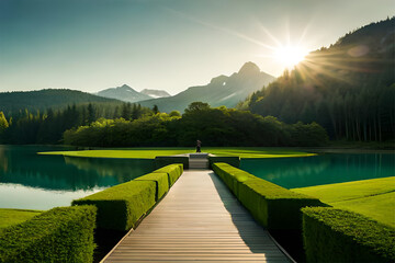 lake in the park, png