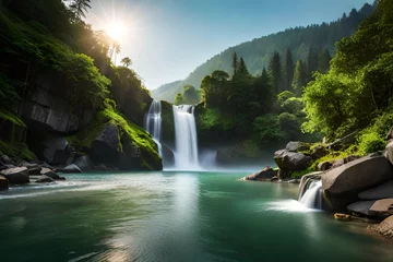 Foto op Plexiglas waterfall in kanchanaburi country © Amir