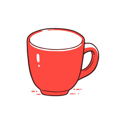 Ceramic Cup vector icon in minimalistic, black and red line work, japan web