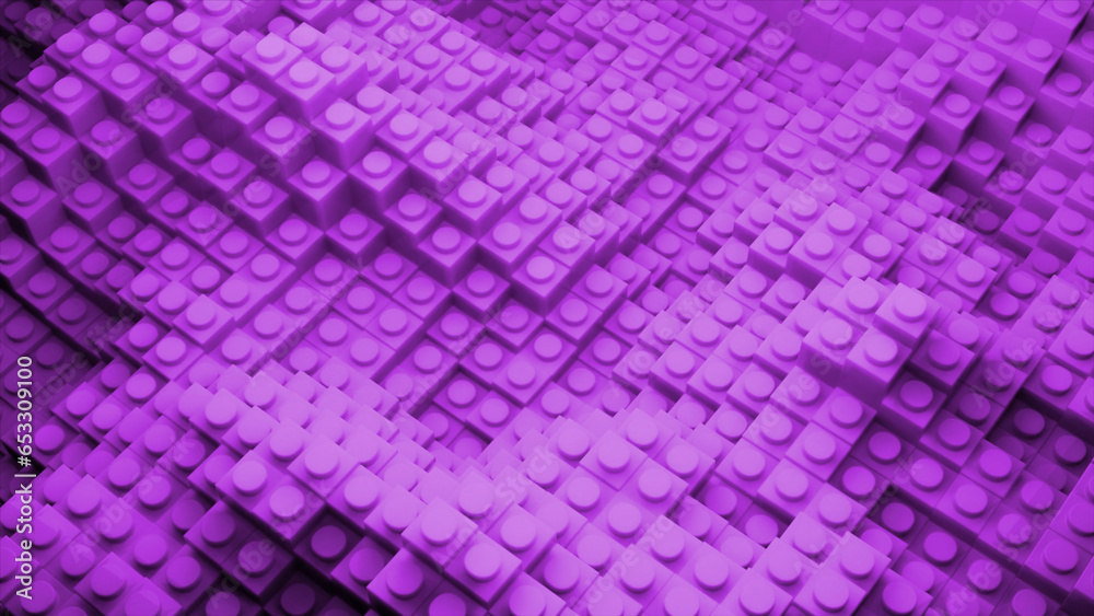 Poster geometric cyber field with 3d waves. design. 3d waves of square columns move in virtual space. virtu