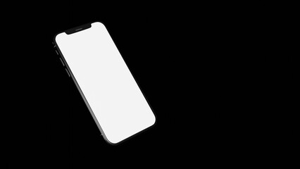 Telefone celular 3D reenderizado em fundo preto