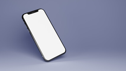 Telefone celular 3D reenderizado em fundo cinza