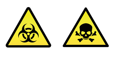 Two yellow signs of toxicity and danger