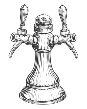 vintage beer tap drawing clip art preview