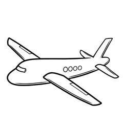 Line Illustration airplane in the sky
