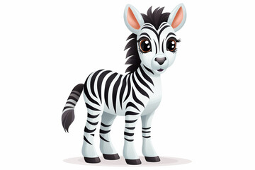 Fototapeta na wymiar vector design, cute animal character of a zebra